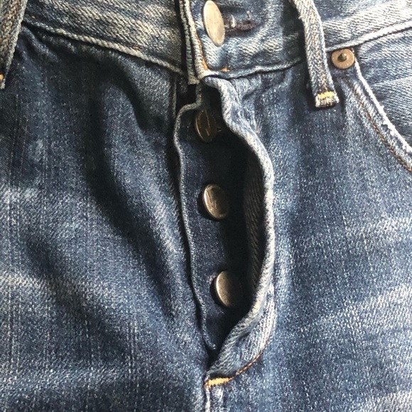 Citizens of Humanity Jean Shorts Women's Button Fly Cutoff Bermuda Raw Hem Denim - Picture 6 of 9